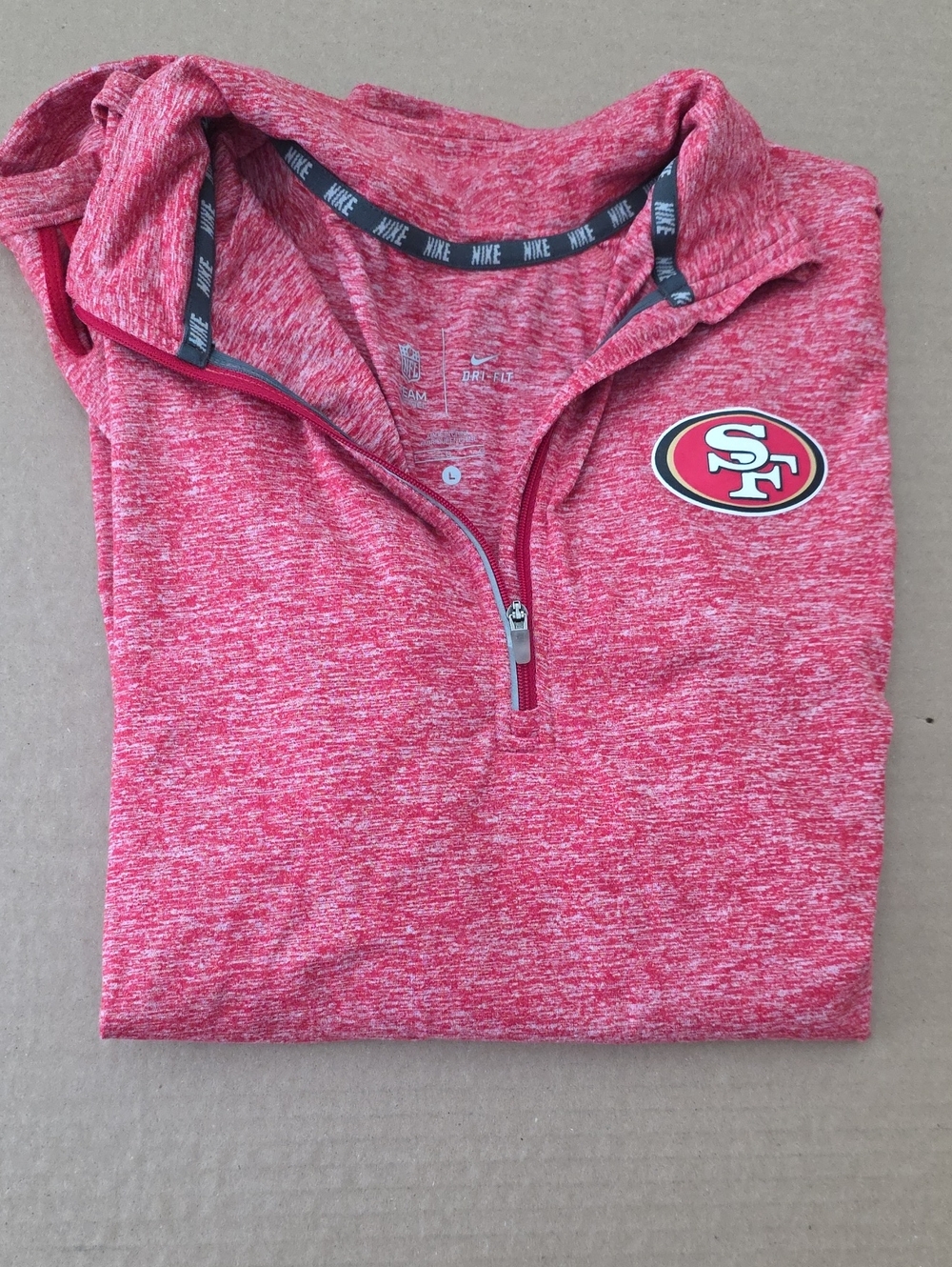 Nike Women's San Francisco 49ers Red Dri-FIT Quarter-Zip Top